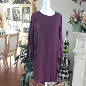Cloth & Stone Deep Purple Long Sleeve Dress